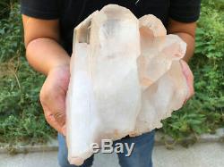 9.8lb Large Natural Clear Quartz Rock Crystal Cluster Point Specimen For Gift