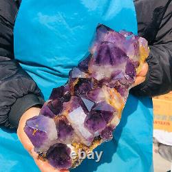 9.92LB Natural Amethyst Cluster Quartz Crystal Mineral Specimen Healing