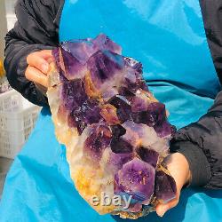 9.92LB Natural Amethyst Cluster Quartz Crystal Mineral Specimen Healing