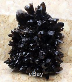 9.9lb Clear Natural Beautiful Black QUARTZ Crystal Cluster Specimen