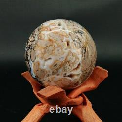 907g Rare Natural Pretty Agate Crystal Geode Sphere Cluster Ball