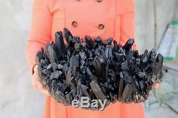 9100g Natural Beautiful Black Quartz Crystal Cluster Tibetan Specimen #043