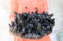 9100g Natural Beautiful Black Quartz Crystal Cluster Tibetan Specimen #043