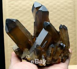 930g Natural Clear Smoky Citrine Quartz Point Crystal Cluster Healing Mineral