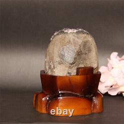 935g Natural amethyst quartz cluster crystal specimen Reiki healing + stent