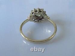 9ct Gold Ring 9ct Gold Smokey Quartz Cubic Zirconia Cluster Ring Size N 1/2