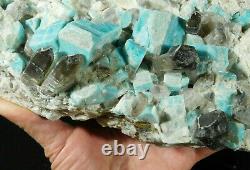 A Big! 100% Natural Amazonite Crystal Cluster with Smoky Quartz! Colorado 2151gr