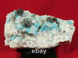 A Big! 100% Natural Amazonite Crystal Cluster with Smoky Quartz! Colorado 2151gr