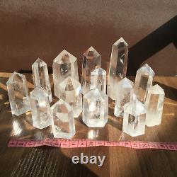 A lot natural clear quartz obelisk white crystal wand point healing random 4.4LB