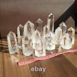 A lot natural clear quartz obelisk white crystal wand point healing random 4.4LB