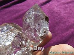 AAA MOBILE ENHYDRO LARGE WATER CLEAR Herkimer Diamond Quartz Crystal Cluster