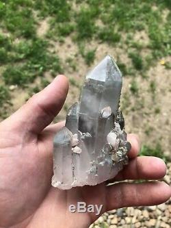 Ajoite Included Quartz Cluster! Multiple Tips Have Ajoite! Top Grade