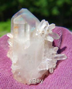 Ajoite in Quartz Crystal Cluster South Africa