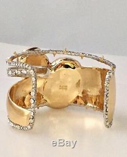 Alexis Bittar Angel Druzy Stone Cluster Cuff Bracelet $345 Crystals Thorns New