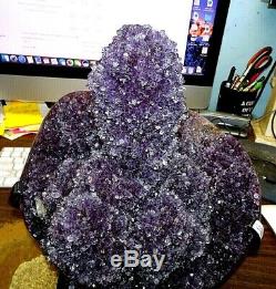 Amethyst Crystal Cluster Geode Uruguay Cathedral Full Stalactites Stand Rare
