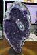 Amethyst Crystal Cluster Geode Uruguay Cathedral Stalactite Base Steel Stand