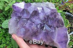 Amethyst Crystal Healing Cluster large points Natural purple large cheap bed