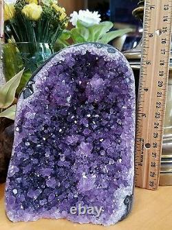 Amethyst geode quartz cluster crystal dark purple
