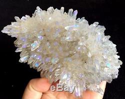 Angel color rainbow aura quartz crystal bismuth titanium silicon clusters