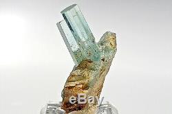 Aquamarine Crystal Cluster on Matrix Gem Quality Aqua Mineral Specimen Namibia