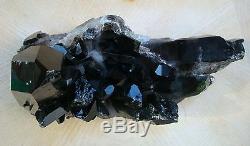Arkansas Huge 14 Lb Powerful Black Smoky Quartz Crystal Cluster USA