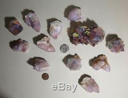 Aura Spirit Quartz Cluster, Cactus Quartz Crystal Lot of 12 pieces