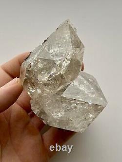 Authentic Large NY Herkimer Diamond Rainbow Quartz Crystal Cluster with Marcasite