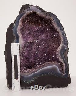 B0775 10.67 16.12lbs Cathedral Amethyst Geode Quartz Crystals Agate Cluster