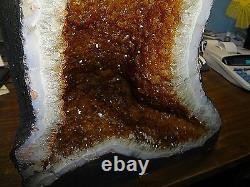 BEAUTIFUL 17.5 in. BRAZILIAN CITRINE CRYSTAL CATHEDRAL CLUSTER GEODE GREAT PRICE