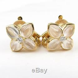 BOUCHERON 18k Yellow Gold Rock Crystal Diamond Earrings