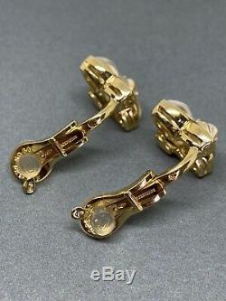 BOUCHERON 18k Yellow Gold Rock Crystal Diamond Earrings