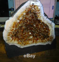 Beautiful 11 In Brazilian Citrine Crystal Cathedral Cluster Geode Terrific Price
