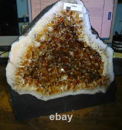 Beautiful 11 In Brazilian Citrine Crystal Cathedral Cluster Geode Terrific Price
