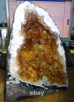 Beautiful 22 Lb Brazilian Citrine Crystal Cathedral Cluster Geode Terrific Price