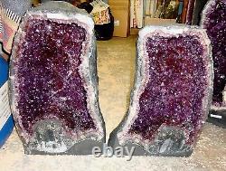 Beautiful Brazilian Amethyst Crystal Cathedral Cluster Geode Pair The Very Best
