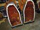 Beautiful Lg. 23 In. Brazilian Citrine Crystal Cathedral Cluster Geode Pair