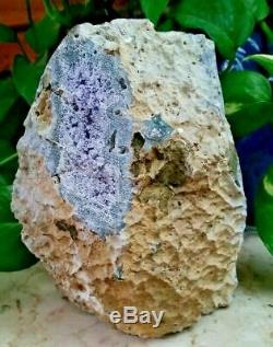 Big Amethyst Geode Crystal Cluster Polished Rims Natural Cathedral Tower rv01