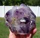 Big Phantom Amethyst Quartz Elestial Crystal Point Cluster Fantastic Purple