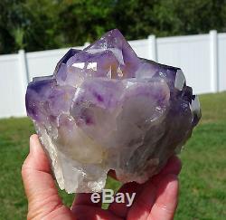 Big Phantom AMETHYST Quartz Elestial Crystal Point Cluster Fantastic Purple