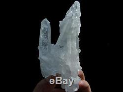 Bright Barite Crystals on Quartz Cluster Mineral Display Specimen