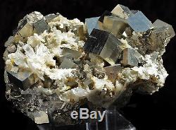 Bright Pyrite Crystals & Quartz Cluster Mineral From Shangbao, China