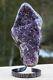 C0540 4.36lbs Large Amethyst Geode Quartz Crystal Cluster On Stand Cathedral