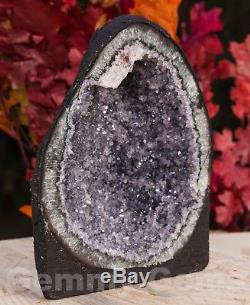 C0542 6.94lb Large Black Amethyst Cathedral Geode Quartz Crystal Cluster Decor
