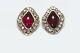 Chanel 1970s Maison Gripoix Red Poured Glass Crystal Earrings