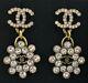 Chanel 20s Crystal Strass Cluster Curb Gold Cc Logo Large Dangle Drop Earrings