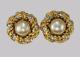 Chanel Faux Pearl & Crystal Earrings Clip On Vintage 1980 With Box Collection 23