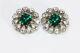 Christian Dior 1965 Henkel & Grosse Silver Tone Green Crystal Earrings