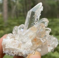 Double Terminated, Arkansas Quartz Crystal Cluster Carbon Phantoms + Reheal