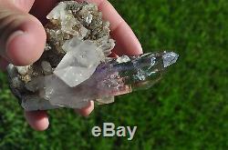 Enhydro Brandberg quartz crystal cluster- Great Display Specimen 169g 97mm long