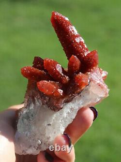 Ferruginous Red Quartz Crystal Cluster From Morocco Cabinet Size